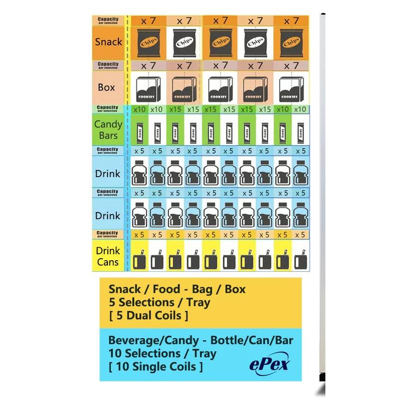 Epex G660 Extra Large Combo Snack and Drink Vending Machine
