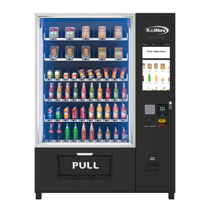 KoolMore Refrigerated Combo Snack and Drink Vending Machine - 66 Slot - Touch Display