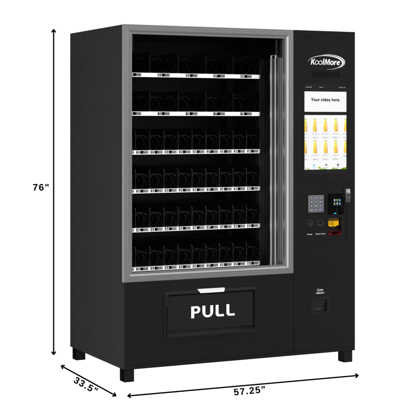 KoolMore Refrigerated Combo Snack and Drink Vending Machine - 66 Slot - Touch Display